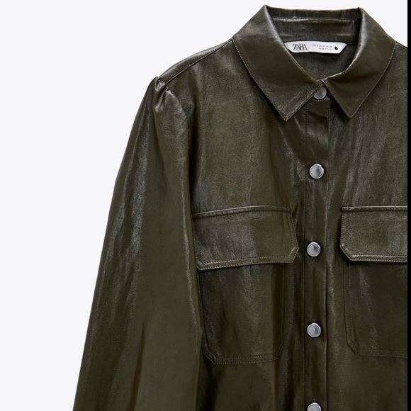 ZARA Faux Leather Mini Dress - Picture 3 of 12